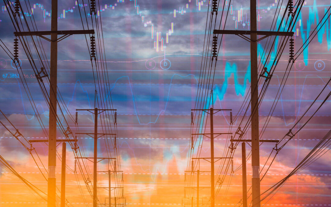 axiom-energy-electric-pole-and-colorful-sky-stock-chart-as-background
